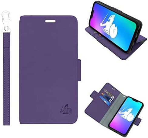 DefenderShield EMF Protection & 5G Anti Radiation iPhone 15 Pro Max Case - RFID Blocking EMF Shield Detachable Wallet Case with Magnetic Closure Purple in Saudi Arabia