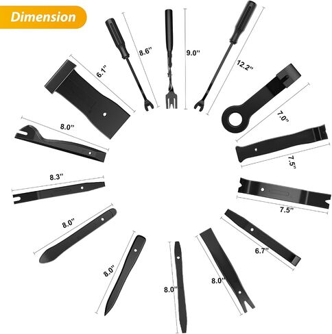 GOOACC 88Pcs Trim Removal Tool, Auto Push Pin Bumper Retainer Clip Set Fastener Terminal Remover Tool Adhesive Cable Clips Removal Kit Car Panel Radio Removal Auto Clip Pliers, Black in Kuwait