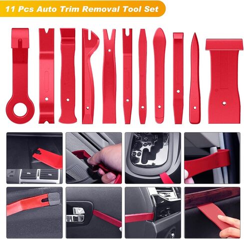 GOOACC 88Pcs Trim Removal Tool, Auto Push Pin Bumper Retainer Clip Set Fastener Terminal Remover Tool Adhesive Cable Clips Removal Kit Car Panel Radio Removal Auto Clip Pliers, Black in Kuwait