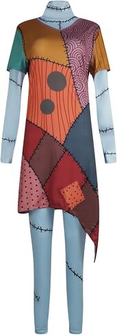 Women's Halloween Costume Long Sleeves Funny Printed Slim A-Line Dresses Christmas Party Dress for Adult Cosplay in Kuwait