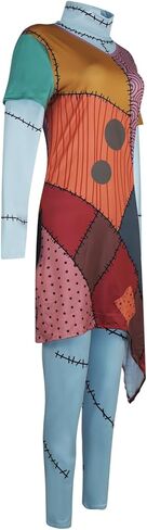 Women's Halloween Costume Long Sleeves Funny Printed Slim A-Line Dresses Christmas Party Dress for Adult Cosplay in Kuwait