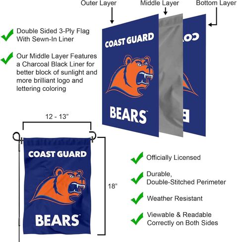 College Flags & Banners Co. US Coast Guard Garden Flag Double Sided Banner in Saudi Arabia