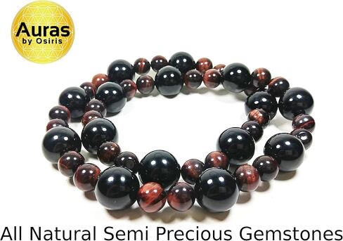 Auras by Osiris Beaded Necklaces for Men Healing Crystal Protection Stone Mens Necklaces Handmade in USA by Master Shaman in Saudi Arabia