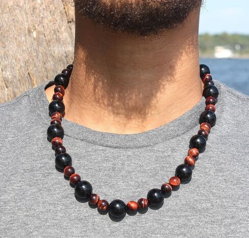Auras by Osiris Beaded Necklaces for Men Healing Crystal Protection Stone Mens Necklaces Handmade in USA by Master Shaman in Saudi Arabia