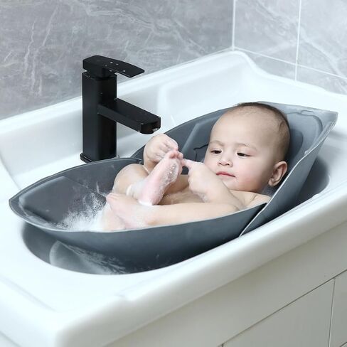 Baby Bathtub Mat, Non-Slip Baby Soft Sink Quick Drying and Foldable Infant Bathtub Pad Baby Bath Cushion to Protect Baby's Head, Portable Baby Bathtub Perfect for Home or Traveling in Saudi Arabia