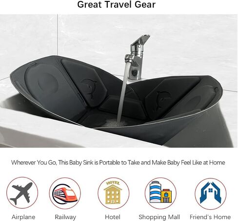 Baby Bathtub Mat, Non-Slip Baby Soft Sink Quick Drying and Foldable Infant Bathtub Pad Baby Bath Cushion to Protect Baby's Head, Portable Baby Bathtub Perfect for Home or Traveling in Saudi Arabia