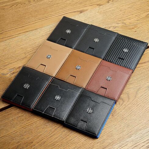 Mens Slim Wallet with Money Clip RFID Blocking Bifold Credit Card Holder for Men with Gift Box (Black) in Saudi Arabia