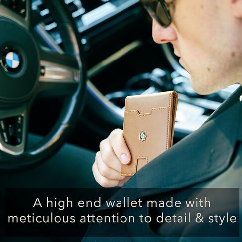 Mens Slim Wallet with Money Clip RFID Blocking Bifold Credit Card Holder for Men with Gift Box (Black) in Saudi Arabia