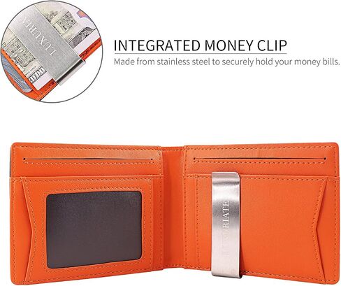 Mens Slim Wallet with Money Clip RFID Blocking Bifold Credit Card Holder for Men with Gift Box (Black) in Saudi Arabia