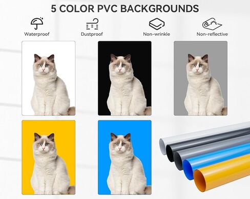 24"x24"/60x60cm Light Box Photography with 5 PVC Backdrops & Dimmable 3 LED Light Panels of 297 LED Beads & 10 x Clamps Portable Lightbox Photo Booth Shooting Tent for Product Photography Professional in Saudi Arabia