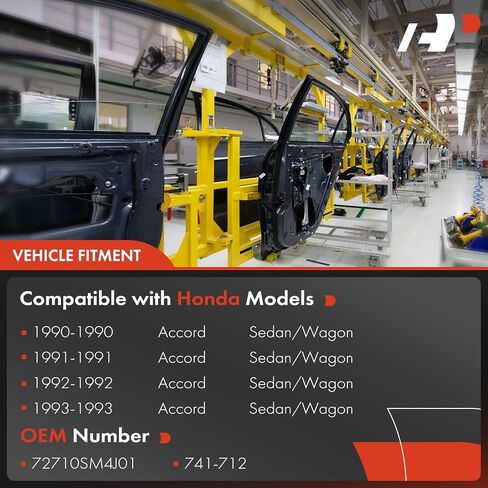 A-Premium Power Window Regulator with Motor Compatible with Honda Accord 1990-1993 Rear Right Passenger Side in Saudi Arabia