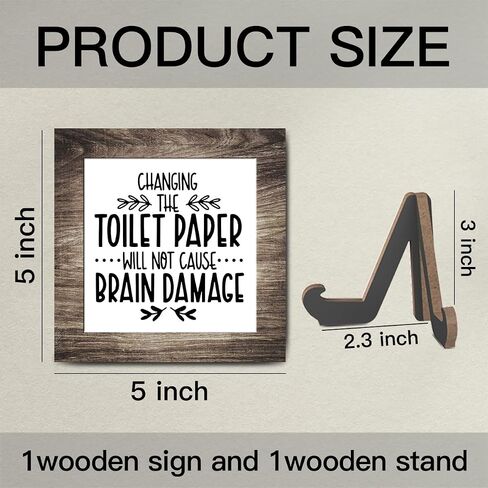 Wooden sign gift with stand, wooden sign for Bathroom, Toilet Decor, Inspirational Wood Plaque Decoration for Mental healthcare Home decor, Bath, Kitchen-A40 in Saudi Arabia