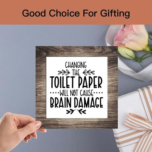 Wooden sign gift with stand, wooden sign for Bathroom, Toilet Decor, Inspirational Wood Plaque Decoration for Mental healthcare Home decor, Bath, Kitchen-A40 in Saudi Arabia