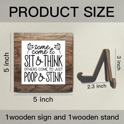 Wooden sign gift with stand, wooden sign for Bathroom, Toilet Decor, Inspirational Wood Plaque Decoration for Mental healthcare Home decor, Bath, Kitchen-A40 in Saudi Arabia