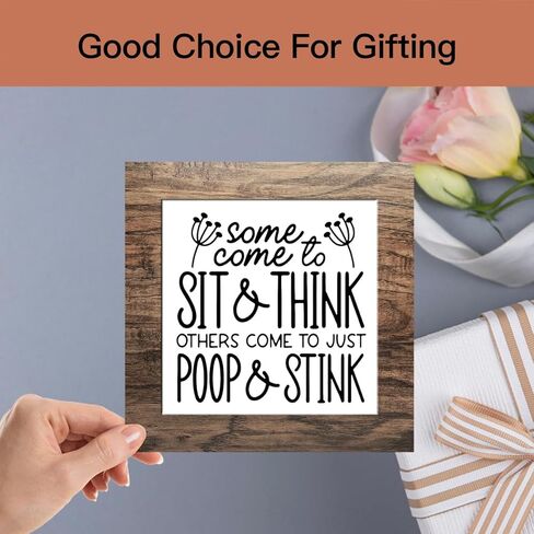 Wooden sign gift with stand, wooden sign for Bathroom, Toilet Decor, Inspirational Wood Plaque Decoration for Mental healthcare Home decor, Bath, Kitchen-A40 in Saudi Arabia