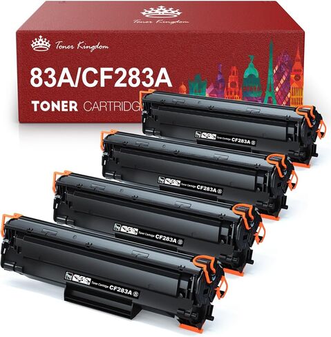 استبدال خراطيش الحبر المتوافقة مع Toner Kingdom لطابعة HP 83A CF283A 83X CF283X لطابعة HP Laserjet Pro MFP M127fw M125nw M125a M127fn M201n M201dw M225dn M225dw (أسود، 4 عبوات) in Saudi Arabia