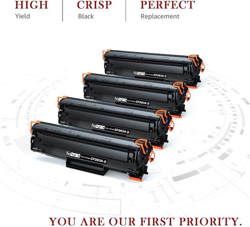 استبدال خراطيش الحبر المتوافقة مع Toner Kingdom لطابعة HP 83A CF283A 83X CF283X لطابعة HP Laserjet Pro MFP M127fw M125nw M125a M127fn M201n M201dw M225dn M225dw (أسود، 4 عبوات) in Saudi Arabia