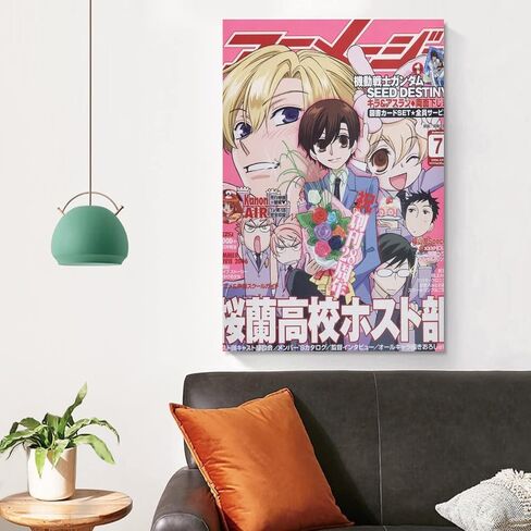ملصق BCSY Anime Ouran High School Host Club ملصق فني من القماش وصورة فنية جدارية مطبوعة على ملصقات ديكور غرفة النوم العائلية الحديثة 12 × 18 بوصة (30 × 45 سم) in Saudi Arabia
