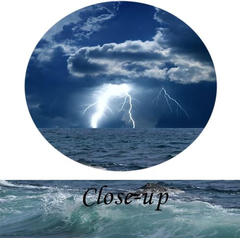 KREATIVE ARTS 4 Panels Large Seascape Lightning on Storm Ocean Picture Print on Canvas Art Prints Giclee Art Work for Home Office Decoration Wild Winds and Huge Waves Sea Wave Wall Art Decor in Saudi Arabia