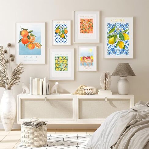 Fruit Wall Art Kitchen Artwork Wall Decor Fruit Prints Colorful Lemon Canvas Wall Art Vintage Pictures Fruit Market Poster Lemon Orange Prints Set of 6 for Room Bedroom 8x10 Inch Unframed in Saudi Arabia