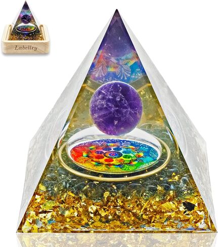 هرم أورجون للطاقة الإيجابية، هرم أورجونيت من الكريستال الأبيض، هرم كريستالي لامتصاص الإشعاع والطاقة السلبية، وتقليل الإجهاد في التأمل (JZT-04) in Kuwait