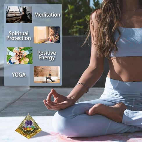 هرم أورجون للطاقة الإيجابية، هرم أورجونيت من الكريستال الأبيض، هرم كريستالي لامتصاص الإشعاع والطاقة السلبية، وتقليل الإجهاد في التأمل (JZT-04) in Kuwait