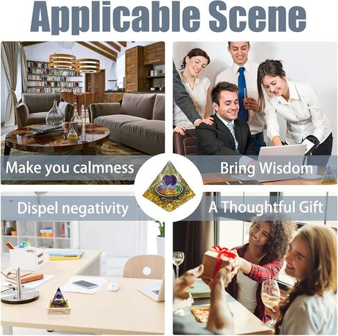 هرم أورجون للطاقة الإيجابية، هرم أورجونيت من الكريستال الأبيض، هرم كريستالي لامتصاص الإشعاع والطاقة السلبية، وتقليل الإجهاد في التأمل (JZT-04) in Kuwait