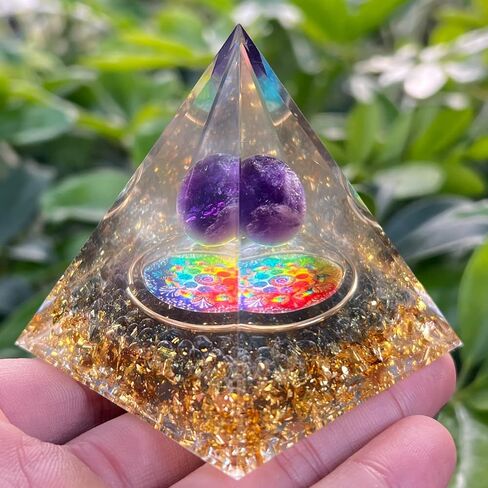 هرم أورجون للطاقة الإيجابية، هرم أورجونيت من الكريستال الأبيض، هرم كريستالي لامتصاص الإشعاع والطاقة السلبية، وتقليل الإجهاد في التأمل (JZT-04) in Kuwait