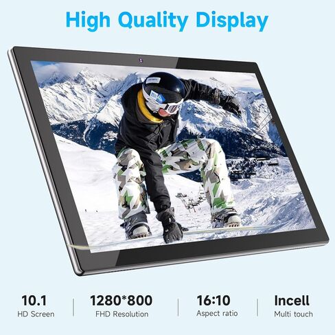 تابلت 10 بوصة، أحدث جهاز لوحي Android 12 مع حافظة، 4 جيجابايت + 64 جيجابايت + 1 تيرابايت توسيع، رباعي النواة، شاشة لمس IPS 1280 * 800، بطارية 6000 مللي أمبير، واي فاي، BT، ألعاب، عمل (أسود) in Kuwait