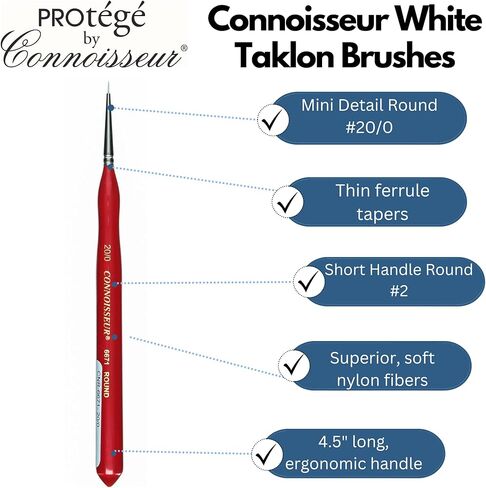 فرشاة تاكلون بيضاء صغيرة مستديرة 20/0 in Kuwait