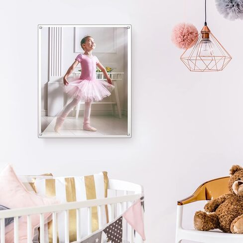Chunful 4 Pack Clear 16 x 20 Inch Acrylic Wall Mount Floating Frameless Picture Frame Display Photo Frame Bulk for Poster Photography Collage Frames Double Panel Home Office Living Room Decor in Saudi Arabia