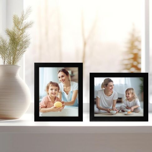 إطار صورة أسود على طراز آرت ديكو مقاس 8 × 10، إطار صورة من الخشب الصلب مع زجاج حقيقي، إطار صور مقاس 8 × 10 يعرض صورًا مقاس 8 × 10 بوصة للتركيب على الحائط أو سطح الطاولة، عبوة واحدة in Saudi Arabia