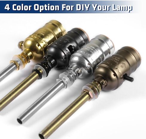 Lamp Repair Hardware Kit-5 Size Thread Lamp Pipe Nipples,20 Lock Nuts,3 Type of Washers,Total 60 Pieces Lamp Repair Hardware Assortment Pack,Perfect for Assembly Lamp and Lamp DIY (Antique Brass) in Saudi Arabia
