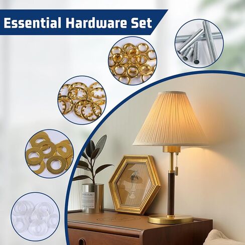 Lamp Repair Hardware Kit-5 Size Thread Lamp Pipe Nipples,20 Lock Nuts,3 Type of Washers,Total 60 Pieces Lamp Repair Hardware Assortment Pack,Perfect for Assembly Lamp and Lamp DIY (Antique Brass) in Saudi Arabia