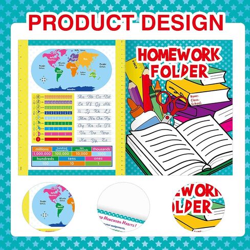 12 Pcs A4 File Folders for Students, Multicolor, 9.5 x 12 Inch in Saudi Arabia