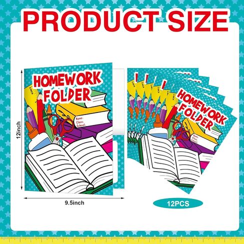 12 Pcs A4 File Folders for Students, Multicolor, 9.5 x 12 Inch in Saudi Arabia