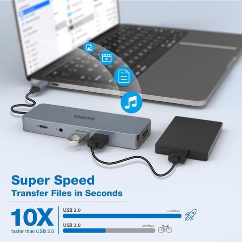 موزع USB C، محول OBERSTER 10 في 1 لأجهزة Mac Pro/Air، Surface Pro 8، 4K HDMI، PD 100W، USB 3.0، قارئ بطاقة TF، والمزيد in Saudi Arabia