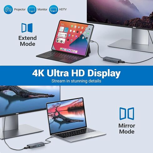 موزع USB C، محول OBERSTER 10 في 1 لأجهزة Mac Pro/Air، Surface Pro 8، 4K HDMI، PD 100W، USB 3.0، قارئ بطاقة TF، والمزيد in Saudi Arabia