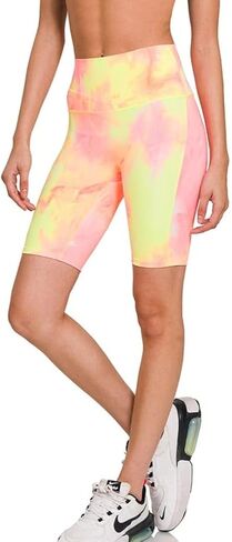 Zenana Athletic TIE DYE HIGH Waisted Biker Shorts in Saudi Arabia
