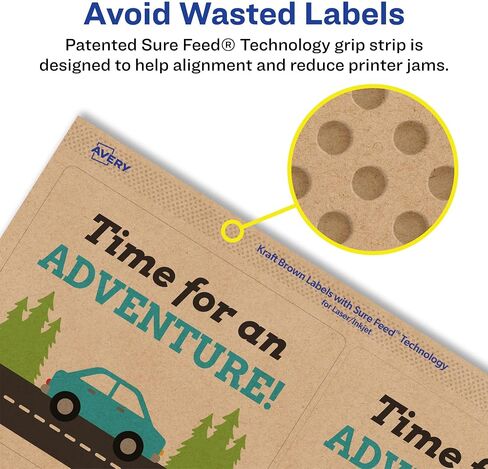 Avery Kraft Brown Rectangle Labels with Sure Feed, 5" x 3.5", 400 Kraft Brown Labels, Laser/Inkjet Printable Labels in Saudi Arabia