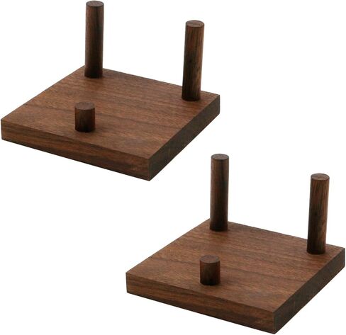 2 قطعة حامل عرض ثلاثي الأوتاد حامل حجر كريستال خشبي حامل عرض كروي مربع للمقتنيات كرة جولف عمل فني رخامي in Kuwait