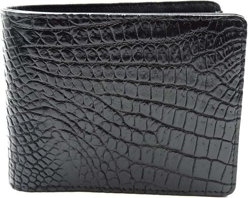 NEW BLACK GENUINE CROCODILE LEATHER SKIN MEN BI-FOLD WALLET. in Saudi Arabia