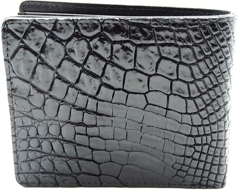 NEW BLACK GENUINE CROCODILE LEATHER SKIN MEN BI-FOLD WALLET. in Saudi Arabia