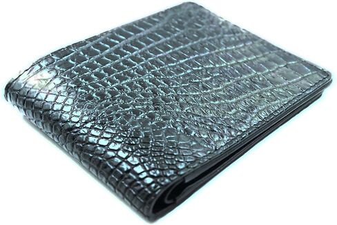 NEW BLACK GENUINE CROCODILE LEATHER SKIN MEN BI-FOLD WALLET. in Saudi Arabia