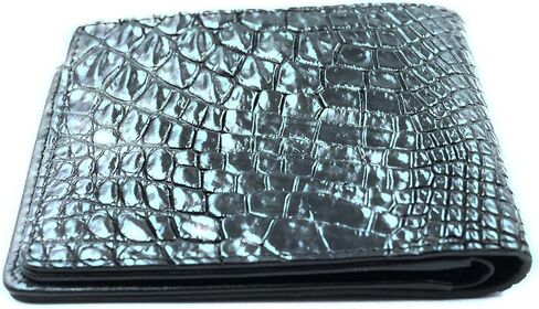 NEW BLACK GENUINE CROCODILE LEATHER SKIN MEN BI-FOLD WALLET. in Saudi Arabia