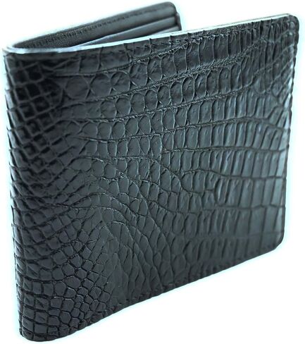 NEW BLACK GENUINE CROCODILE LEATHER SKIN MEN BI-FOLD WALLET. in Saudi Arabia
