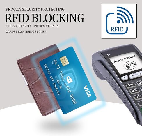 Minimalist RFID Blocking Front Pocket Wallet Compatible with AirTag, Slim Bifold Wallets Credit Card Holder with Money Clip, Air tag Case Holder Accessories for Men in Saudi Arabia
