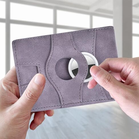 Minimalist RFID Blocking Front Pocket Wallet Compatible with AirTag, Slim Bifold Wallets Credit Card Holder with Money Clip, Air tag Case Holder Accessories for Men in Saudi Arabia