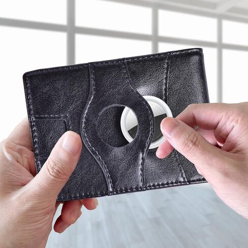 Minimalist RFID Blocking Front Pocket Wallet Compatible with AirTag, Slim Bifold Wallets Credit Card Holder with Money Clip, Air tag Case Holder Accessories for Men in Saudi Arabia