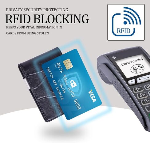 Minimalist RFID Blocking Front Pocket Wallet Compatible with AirTag, Slim Bifold Wallets Credit Card Holder with Money Clip, Air tag Case Holder Accessories for Men in Saudi Arabia